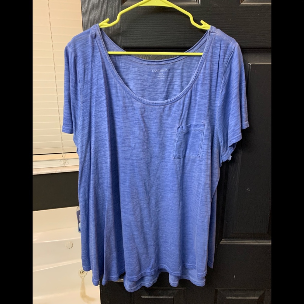 Lane Bryant size 22/24w distressed blue tee